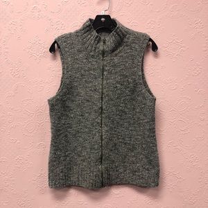 J JILL sweater vest zip-up gray M
